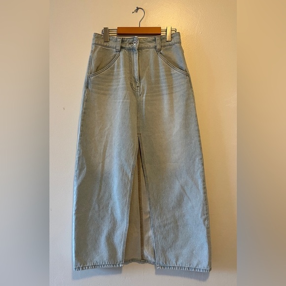 Les Coyotes De Paris Joy Denim Skirt Light Wash Size 38 - Picture 4 of 11